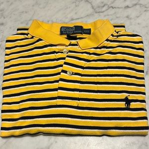 Men’s 2X Large yellow navy white Ralph Lauren Button-Up Polo‎ XXL - G2